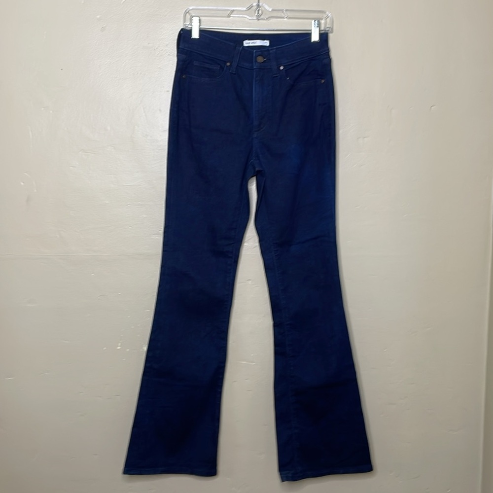 NINE WEST Jeans Flare Dark Wash High Rise Stretchy 5 Pocket Denim 4